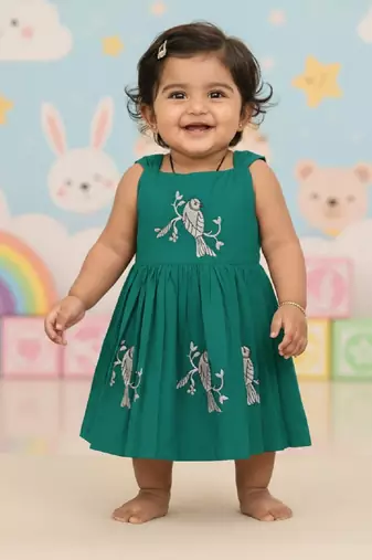 Rama south indian traditional pattu pavadai tapeta silk embrodairy frock dress