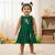 Green south indian traditional pattu pavadai tapeta silk embrodairy frock dress