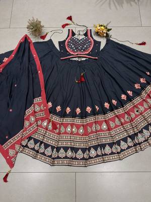 Black Printed Navratri Lehenga Choli With Dupatta 2