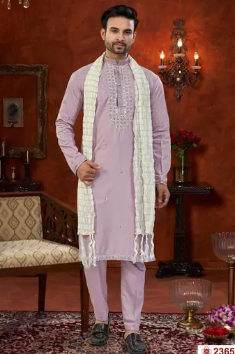 sky blue dupion silk modi jacket kurta pajama with flower work