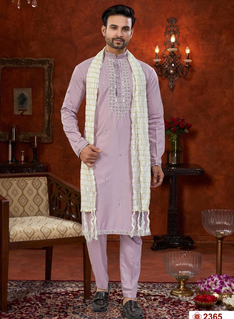 sky blue dupion silk modi jacket kurta pajama with flower work