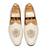 Cream off white solid leather slipons
