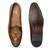 Tan brown solid leather slipons