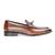 Tan brown solid leather slipons