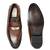 Tan brown solid leather slipons