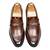 Tan brown solid leather slipons