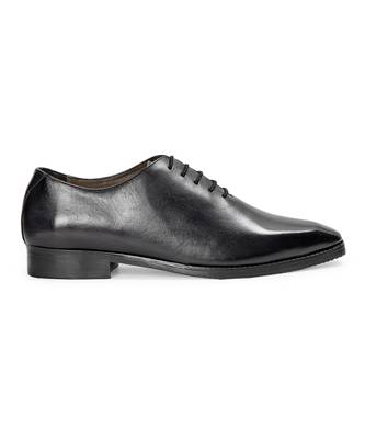 Black grey leather wholecut oxfords 2