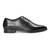Black grey leather wholecut oxfords