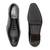 Black grey leather wholecut oxfords