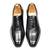 Black grey leather wholecut oxfords