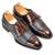 Navy and brown komodo leather monkstraps