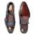 Navy and brown komodo leather monkstraps