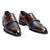 Navy and brown komodo leather monkstraps