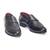 Black synthetic textured slipons