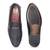 Black synthetic textured slipons