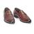 Chocolate brown synthetic textured slipons