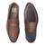 Chocolate brown synthetic textured slipons