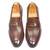Chocolate brown synthetic textured slipons