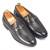 Dark brown synthetic textured slipons