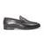 Dark brown synthetic textured slipons