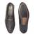 Dark brown synthetic textured slipons
