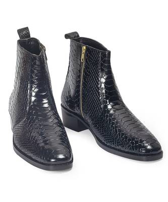 Black serpente leather boots 3