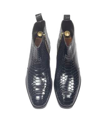 Black serpente leather boots 5