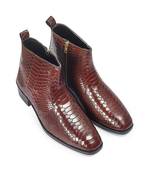 Brown serpente leather boots
