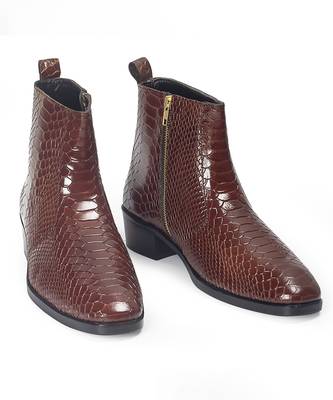 Brown serpente leather boots 3