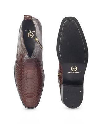 Brown serpente leather boots 4