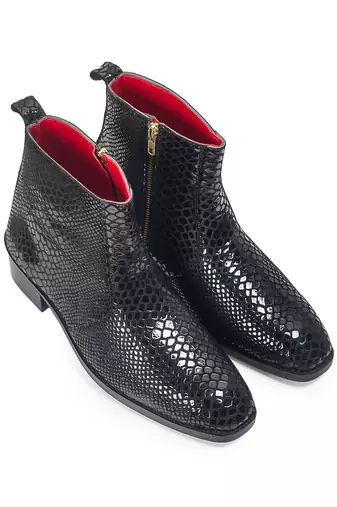 Black suede leather boots