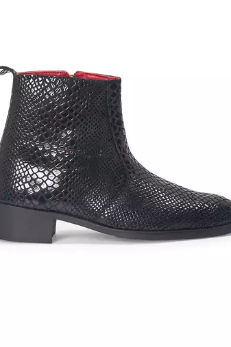 Black suede leather boots