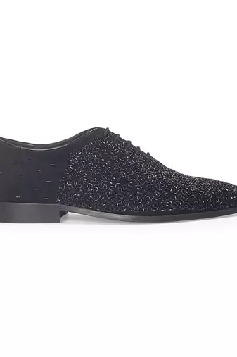 Black riviera glamorous velvet wholecut shoes