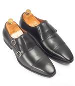 Black wellington leather monkstraps