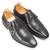 Black wellington leather monkstraps