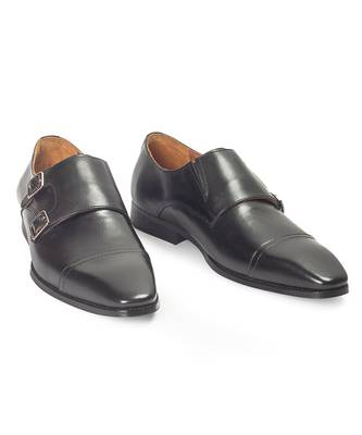 Black wellington leather monkstraps 3
