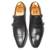 Black wellington leather monkstraps
