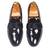 Black patent embelished leather slipons