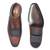 Tan brown navy patina leather shoes