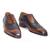 Tan brown navy patina leather shoes