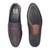 Brown synthetic buckle slipons
