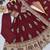 Heavy fendy silk blend  embroidery thred and sequnce work maroon readymade ethnic gown
