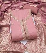 purple unstitched beads work with woven dupatta salsa dress material