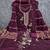 purple unstitched thread zari embroidery with woven dupatta chanderi dress material