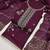 purple unstitched thread zari embroidery with woven dupatta chanderi dress material
