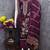 purple unstitched thread zari embroidery with woven dupatta chanderi dress material