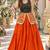 Orange&Black Cotton Readymade Navratri Lehenga Choli with Embroidery & Sequence Work