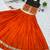 Orange&Black Cotton Readymade Navratri Lehenga Choli with Embroidery & Sequence Work