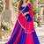 Blue&Rani Grorgette Readymade Printed Navratri Lehenga Choli with Bandhej work