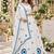 White Cotton Readymade Navratri Lehenga Choli with Thread Work